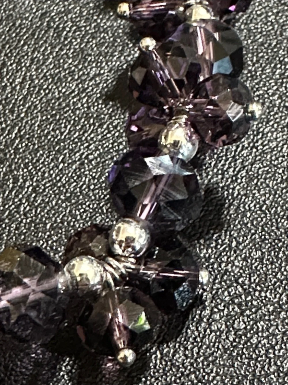 Purple Faceted Crystal Cluster Stretch Vintage Bracelet